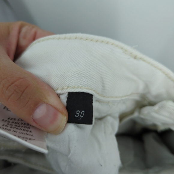 Flying Monkey 2 Tone Grey White Colorblock‎ Size 30 Jeans Women Cropped Raw Hem - Picture 7 of 9